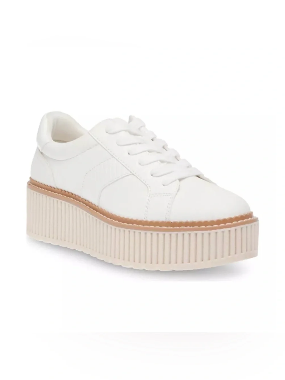 DV Dolce Vita Tiger Platform Lace-Up Sneakers White - Size 8